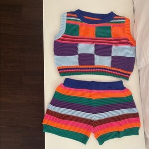Rainbow Block Sweater Set
